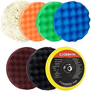 CASOMAN 7-Inch Buffing and Polishing Pad Kit, 7 Pieces 7