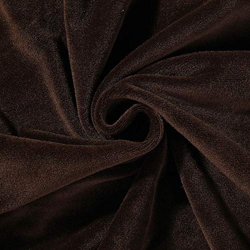 Chair Cover Soft Stretch Velvet Kitchen Office Chair Cover Solid Seat Protector Elastic Case Dining Computer Slipcover for Living Room : 35 x 50 cm, (Coffee, 8pcs)