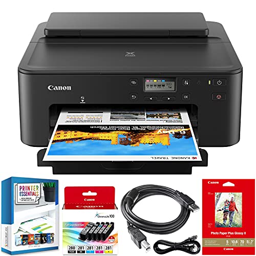 Canon PIXMA TS702 Wireless Home Office Smart Printer for Document and Photo Fast Printing with Alexa & Mobile Print 3109C002 Bundle with DGE High Speed USB Cable + Business Productivity Software Kit