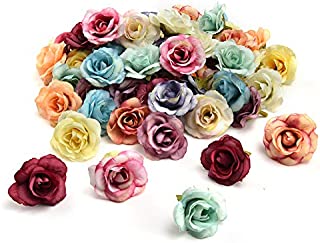 Silk Flowers in Bulk Wholesale Mini Silk Gradient Orchid Artificial Flower Head for Wedding Decoration DIY Wreath Accessories Craft Fake Flowers 30pcs 1.18inch (Multicolor)