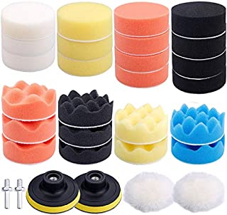 Augshy 31 Pcs 3 inch Buffing Polishing Pads for Drill Adapter Car Auto Polisher