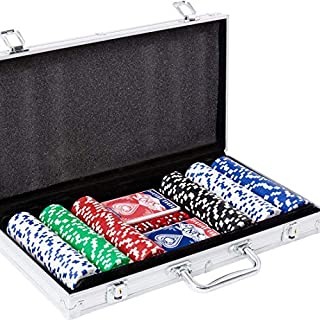 Yinlo Poker Chip Set - 300PCS Poker Set with Aluminum Case, 11.5 Gram Casino Chips for Texas Holdem Blackjack Gambling