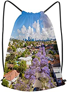 Multifunction Drawstring Bag,street south perth western australia lined,Lightweight Sport Gym Sackpack for Hiking Yoga Gym Swimming Travel Leisure Hiking Backpack