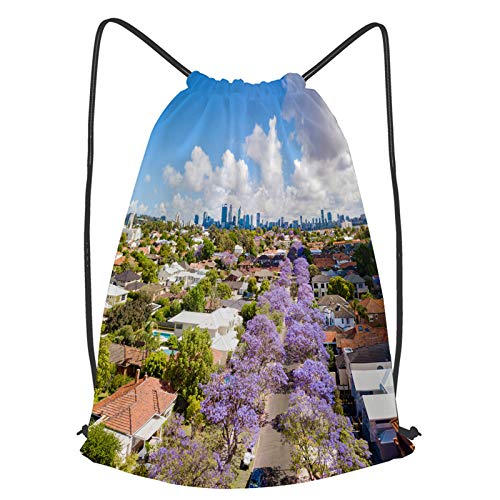 Multifunction Drawstring Bag,street south perth western australia lined,Lightweight Sport Gym Sackpack for Hiking Yoga Gym Swimming Travel Leisure Hiking Backpack