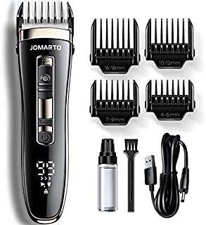 Hair Clippers Home Barber Gift Kit, JOMARTO Cordless Electric Clipper, Hair Trimmer with Cutting Combs, Adjustable Frequency, USB Rechargeable, LCD Display, Support Fast Charge for Professional Style