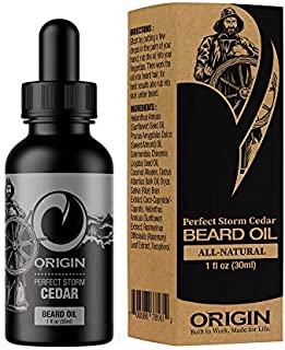 Origin Beard Oil (Cedar)  All-Natural Made in USA  Stimulates Growth, Softens Hair, Reduces Itch  1oz