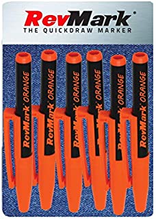 RevMark Bright Series Industrial Marker - 6 Pack - Made in USA - Replaces paint marker for metal, pipe, pvc - ORANGE