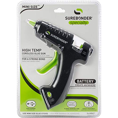 High-Temp Mini Detail Tip USB Cordless Glue Gun-Black Fabric