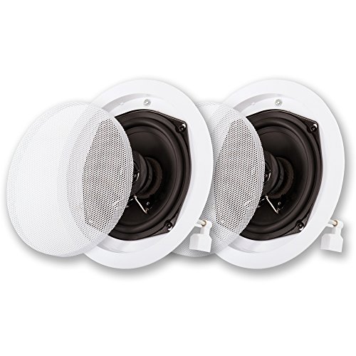 Acoustic Audio R-191 in Ceiling/in Wall Speaker Pair 2 Way Home Theater Surround Speakers