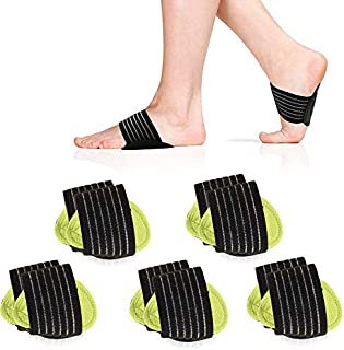 5 Pair Arch Support Brace Compression Cushioned Support Sleeves, Plantar Fasciitis Foot Pain Relief for Fallen Arches, Flat Feet, Heel Fatigue, Achy Feet Problems, for Men & Women - Universal Size