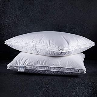 Soft Down Pillows for Sleeping(2 Pack), King(20inx36in) - White Duck Down Feather Bed Pillow Inserts, 100% Cotton Cover 40s/2, 233 Thread Count, Lightweight, Fluffy Sleeping Pillows for All Sleepers