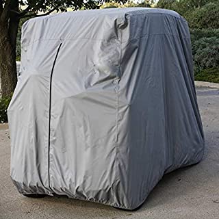 Lmeison 2 Passenger Golf Cart Cover Waterproof Golf Cart Cover Fits EZ GO, Club Car and Yamaha, Dustproof and Durable, Grey