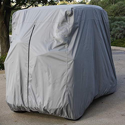 Lmeison 2 Passenger Golf Cart Cover Waterproof Golf Cart Cover Fits EZ GO, Club Car and Yamaha, Dustproof and Durable, Grey