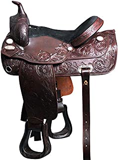 HILASON 18 in Western American Leather Draft Horse Saddle Trail Pleasure