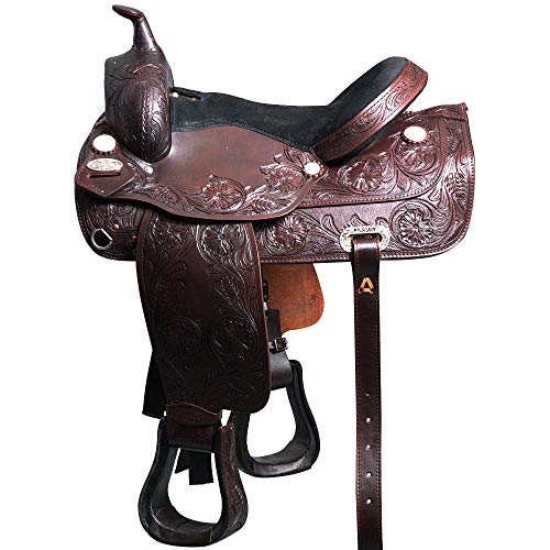 HILASON 18 in Western American Leather Draft Horse Saddle Trail Pleasure