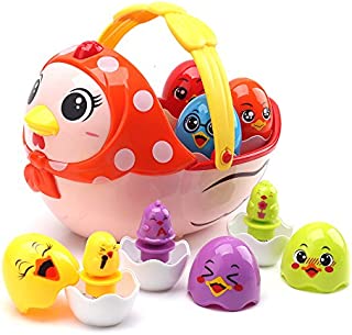 nicknack Musical Easter Eggs Toy Chicken Stacking Eggs for 1 2 3 Year Old Baby & Toddler Sound Toys Infants Birthday Gift