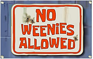 No Weenies Allowed Flag 3x5 FT Wall Hanging Large Tapestry Funny Flags for Room College Dorm Decor Banner Indoor Bedroom Sign Heavy Wind with Brass (3ft*5ft)