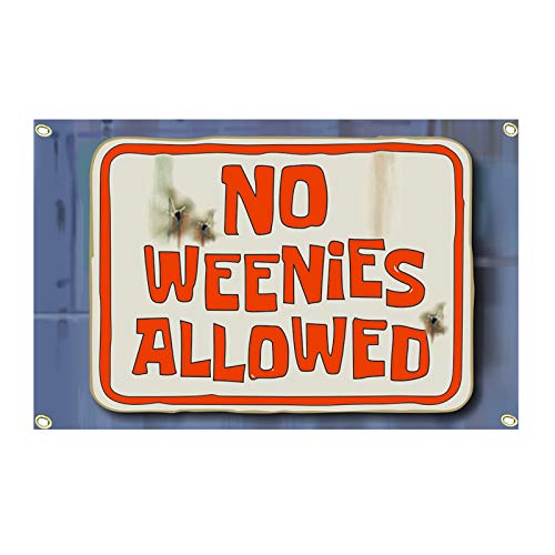 No Weenies Allowed Flag 3x5 FT Wall Hanging Large Tapestry Funny Flags for Room College Dorm Decor Banner Indoor Bedroom Sign Heavy Wind with Brass (3ft*5ft)
