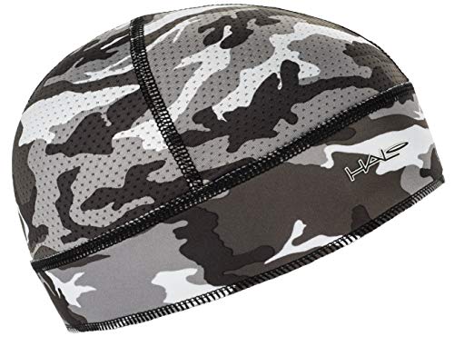 Halo Headband Skull Cap - The Ultimate Sweat Diverting, Absorbent, Lightweight, High Performance Skull Cap , Camo Grey