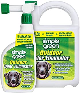 Simple Green Outdoor Odor Eliminator for Pets, Dogs, Ideal for Artificial Grass & Patio (32 oz Hose End Sprayer & 1 Gallon Refill)