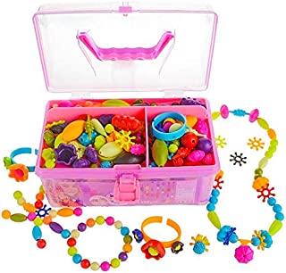 Gili Pop Beads, Jewelry Making Kit for 4, 5, 6, 7 Year Old Little Girls, Arts and Crafts Toys for Kids Age 4yr-8yr, Necklace Bracelet Creativity Snap Set, Top Best Christmas Birthday Gifts (500pcs)