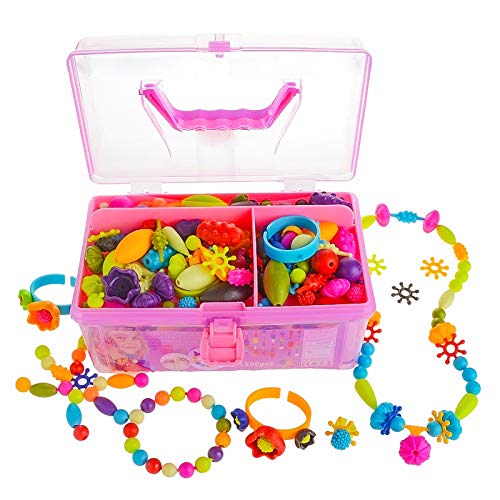 Gili Pop Beads, Jewelry Making Kit for 4, 5, 6, 7 Year Old Little Girls, Arts and Crafts Toys for Kids Age 4yr-8yr, Necklace Bracelet Creativity Snap Set, Top Best Christmas Birthday Gifts (500pcs)