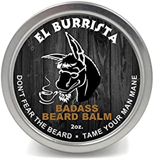 Badass Beard Care Beard Balm For Men - El Burrista Scent, 2 Ounce - Natural Ingredients, Soften Hair, Hydrate Skin to Get Rid of Itch and Dandruff, Promote Healthy Growth