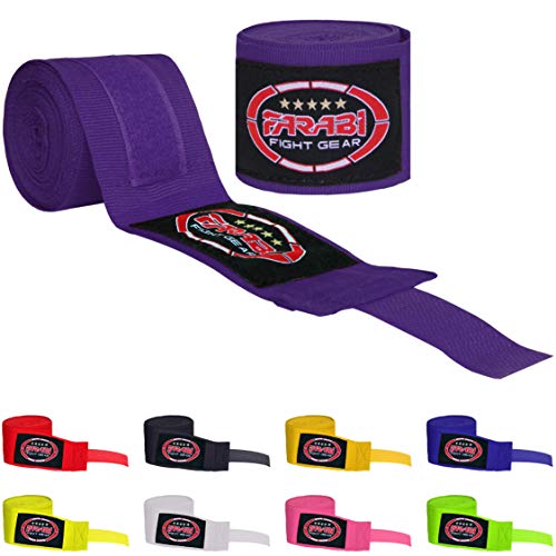 FARABI Kids Boxing Hand Wraps 2.5 Meters Junior Hand Wraps Boxing Hand Wraps Muay Thai Hand Wraps MMA Boxing Hand Wraps Men Boxing Hand Wraps Kids Boxing Hand Wraps Inner Gloves (Purple)