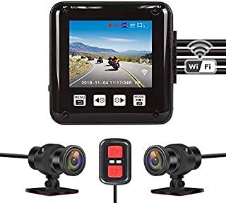 Vsysto Dash cam, Sport Accident Proof Camera DVR, Full Body Waterproof, with 2'' Screen, IMX323, Front and Rear Camera Driving Recorder for Motorcycle, Bike (1080p+1080P)