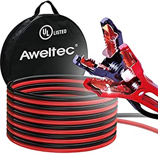 AWELTEC UL-Listed Jumper Cables, 4 Gauge 20 Feet Battery cables for car, Heavy Duty Booster Cables with Carry Bag (4AWG x 20Ft)