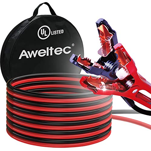 AWELTEC UL-Listed Jumper Cables, 4 Gauge 20 Feet Battery cables for car, Heavy Duty Booster Cables with Carry Bag (4AWG x 20Ft)