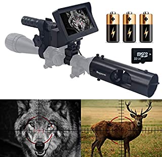 Megaorei Video Record Night Vision Rifle Scopes-328yard/984ft HD720P Photo Taking,3MP 16MM IR Optics Scope Hunting Camera for Riflescopes-4.3