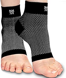 Bitly Plantar Fasciitis Compression Socks for Women & Men - Best Ankle Compression Sleeve, Nano Brace for Everyday Use - Provides Arch Support & Heel Pain Relief (Black, Medium)