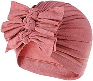 Bow Turban Hat Baby Girls Hats with Pleated Style Flower Toddlers Soft Variety Knotted Hats Cap for Toddler Girl Kids Photograph Knot Bonnet Hijab Cap Head Wrap Headband Cap