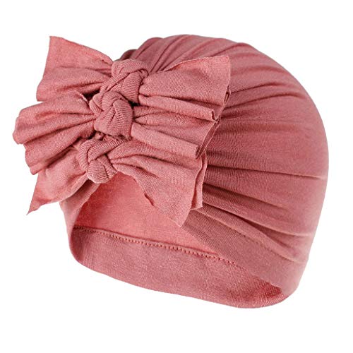 Bow Turban Hat Baby Girls Hats with Pleated Style Flower Toddlers Soft Variety Knotted Hats Cap for Toddler Girl Kids Photograph Knot Bonnet Hijab Cap Head Wrap Headband Cap