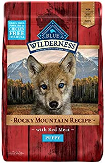 Blue Buffalo Wilderness Rocky Mountain Recipe High Protein, Natural Puppy Dry Dog Food, Red Meat 22-lb