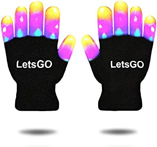 dmazing Fun Toys for 3-7 Years Old Boys, Flashing Led Light Gloves for Boys Kids Birthday Halloween Xmas Gifts for 3-7 Year Old Boys Girls Kids Party Supplies Stocking Fillers Black