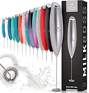 Zulay New Titanium Motor Milk Frother (Without Stand) - Handheld Frother Whisk, Milk Foamer Frother, Mini Blender and Electric Mixer for Coffee, Frappe, Latte, Matcha, Budget No Stand - Silver