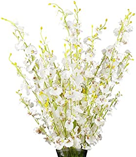 Silk Flowers in Bulk Wholesale Artificial Orchids, 11 Pcs (Each 28), for Wedding Festive Party Home Office Decoration, Not Include Vase