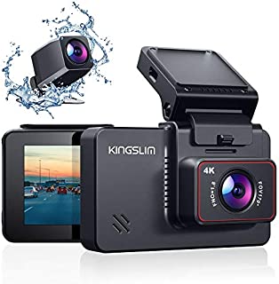 Kingslim D4 4K Dual Dash Cam with Built-in WiFi GPS, Front 4K/2.5K Rear 1080P Dual Dash Camera for Cars , 3