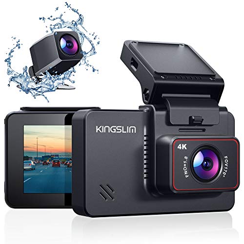 Kingslim D4 4K Dual Dash Cam with Built-in WiFi GPS, Front 4K/2.5K Rear 1080P Dual Dash Camera for Cars , 3