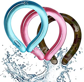 Neck Cooling Tube (Pink, 1) | Wearable Cooling Neck Wraps for Summer Heat I Hands free Cold Gel Ice Pack | Reusable Neck Cooler | Relief for Hot Flashes and Fever