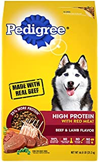 PEDIGREE High Protein Adult Dry Dog Food Beef and Lamb Flavor Dog Kibble, 46.8 lb. Bag