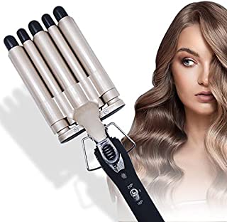 Hair Crimper Curling Iron Ceramic Crimpers Wavers Curler Wand Fast Heating 30mm 5 Barrels Hair Waver Styling Tools Wand Iron for Hair (180 to 210)