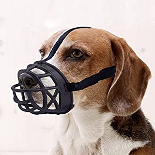 Mayerzon Dog Muzzle, Basket Breathable Silicone Dog Muzzle for Anti-Barking and Anti-Chewing (Size1-7.8/2.7in, Black)