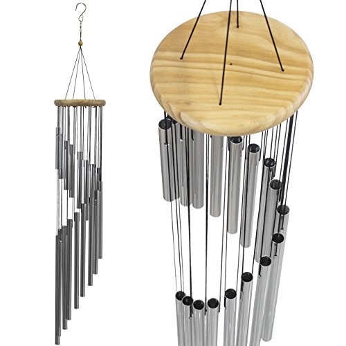 Sorbus Wind Chimes  Tubular Decorative Outdoor Garden Accent with Soothing Musical Bell Sounds  Great for Memorial, Home, Deck, Patio, or Garden, Metal