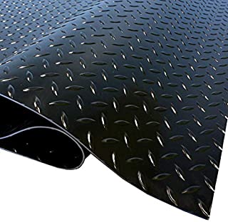 IncStores Standard Grade Nitro Garage Roll Out Floor Protecting Parking Mats (7.5' x 17', Diamond Midnight Black)