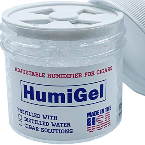 Cigar humidor humidifier Crystal Gel, Adjustable from 65%-70% RH, Made in USA by HumiGel, 2021 New Clean Design