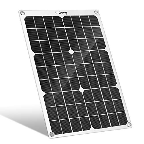 Himino Waterproof Solar Panel Battery Charger with USB Output Ports, Portable Solar Charger for Car, RV, Boat, Cell Phone & More (15w)