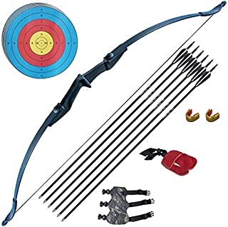 Tongtu Archery Recurve Bow and Arrow Set for Adults Beginners 30 40Lbs Takedown Bow Kit with Arrows Target Left Right Hand Outdoor Training Target Practice (40LBS)